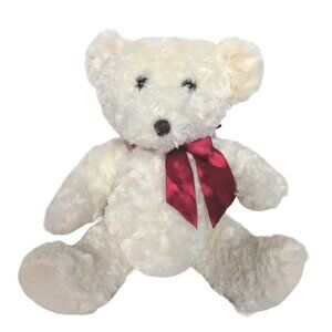 Dan Dee White Bear Plush Stuffed Animal Valentines Day 11.5"